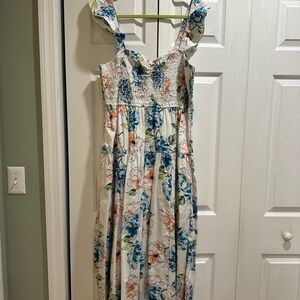 Abercrombie & Fitch Floral Ruffle Strap Maxi Dress